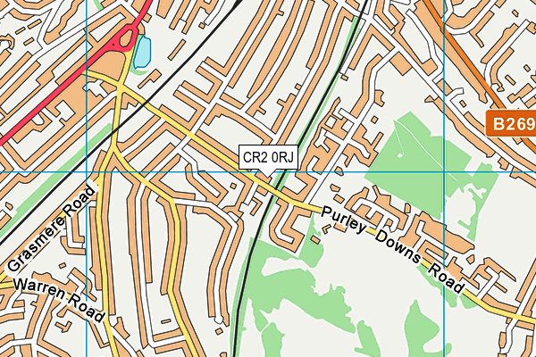 CR2 0RJ map - OS VectorMap District (Ordnance Survey)