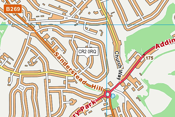 CR2 0RQ map - OS VectorMap District (Ordnance Survey)