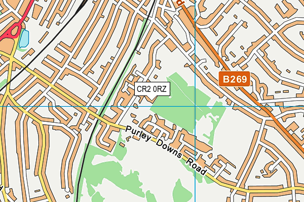 CR2 0RZ map - OS VectorMap District (Ordnance Survey)