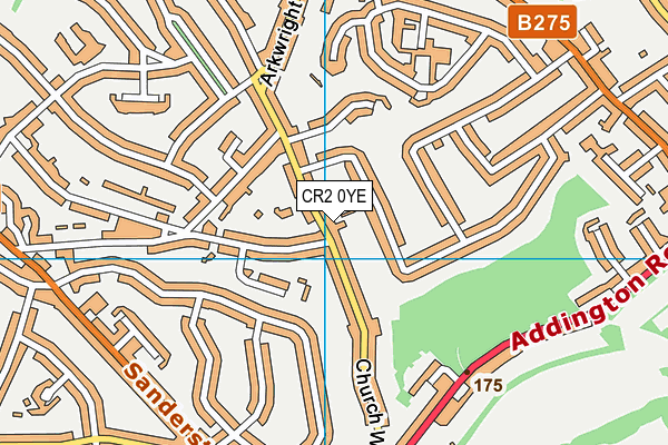 CR2 0YE map - OS VectorMap District (Ordnance Survey)