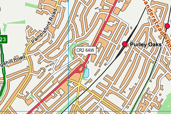 CR2 6AW map - OS VectorMap District (Ordnance Survey)