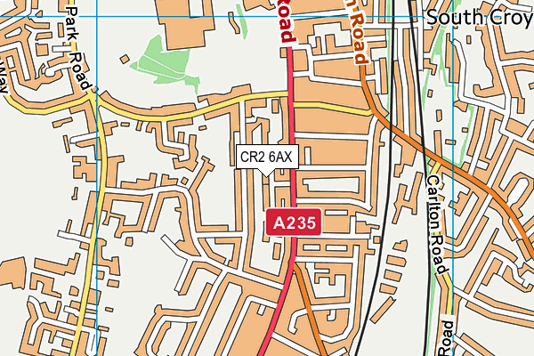 CR2 6AX map - OS VectorMap District (Ordnance Survey)