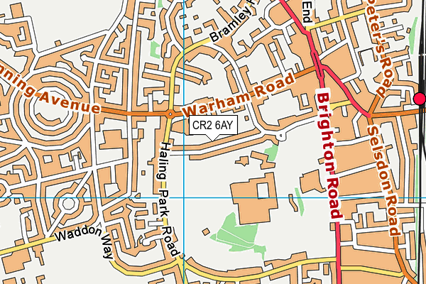 CR2 6AY map - OS VectorMap District (Ordnance Survey)