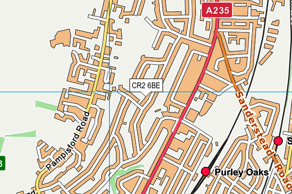 CR2 6BE map - OS VectorMap District (Ordnance Survey)