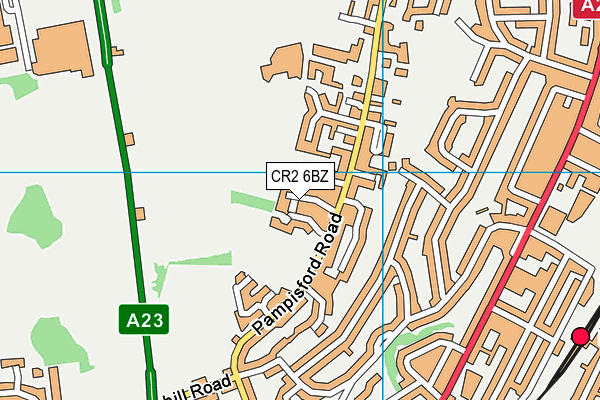 CR2 6BZ map - OS VectorMap District (Ordnance Survey)