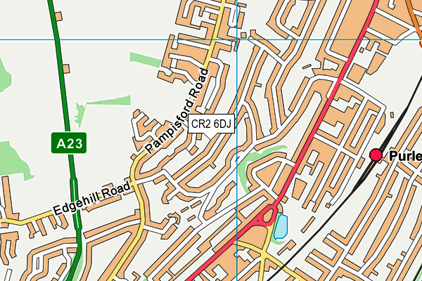 CR2 6DJ map - OS VectorMap District (Ordnance Survey)