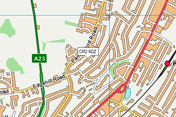 CR2 6DZ map - OS VectorMap District (Ordnance Survey)