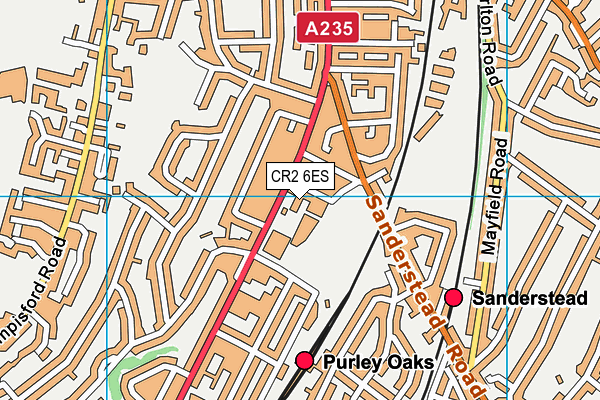 CR2 6ES map - OS VectorMap District (Ordnance Survey)