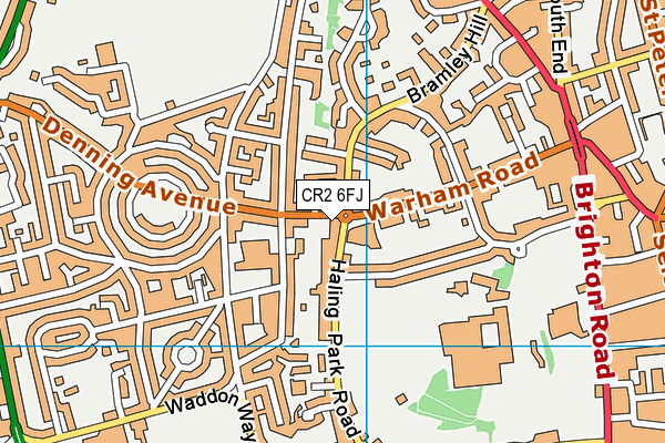 CR2 6FJ map - OS VectorMap District (Ordnance Survey)