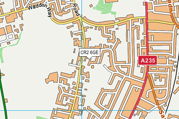 CR2 6GE map - OS VectorMap District (Ordnance Survey)