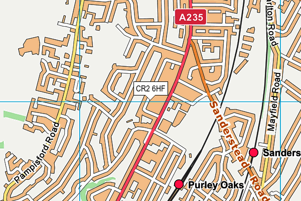 CR2 6HF map - OS VectorMap District (Ordnance Survey)