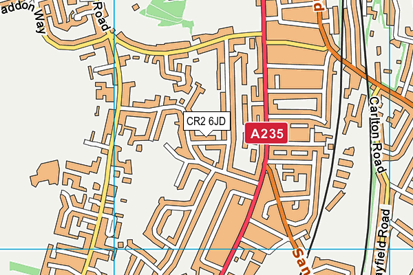 CR2 6JD map - OS VectorMap District (Ordnance Survey)