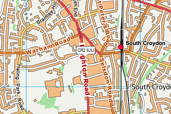 CR2 6JU map - OS VectorMap District (Ordnance Survey)