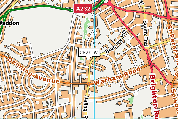 CR2 6JW map - OS VectorMap District (Ordnance Survey)