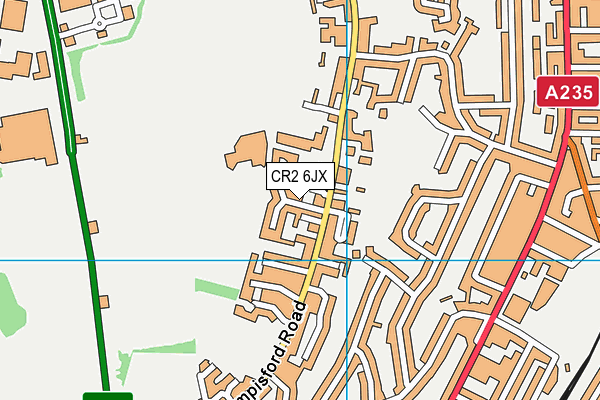 CR2 6JX map - OS VectorMap District (Ordnance Survey)