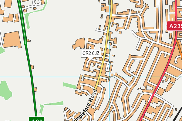 CR2 6JZ map - OS VectorMap District (Ordnance Survey)