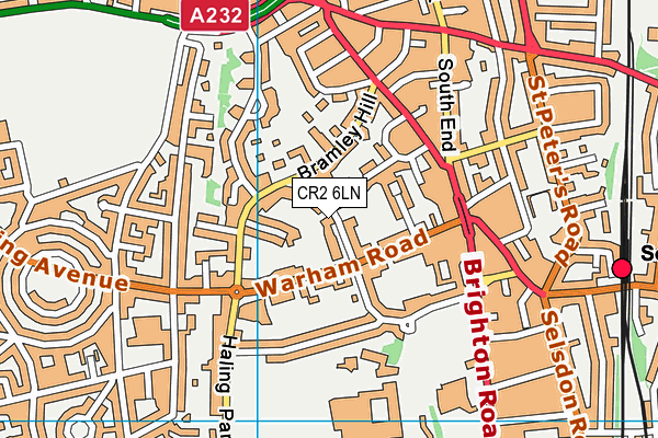 Croydon Bowling Club Ltd map (CR2 6LN) - OS VectorMap District (Ordnance Survey)