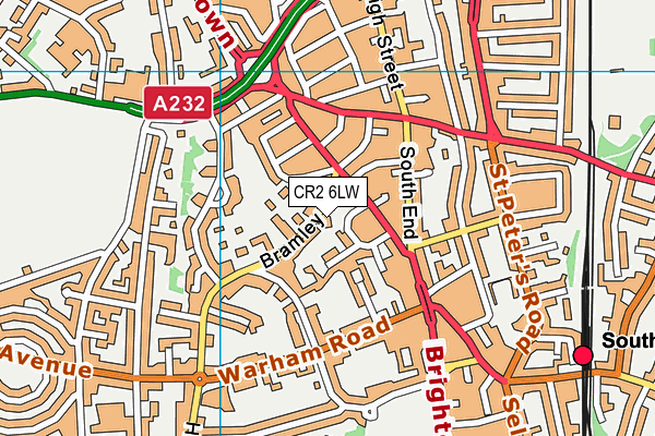 CR2 6LW map - OS VectorMap District (Ordnance Survey)