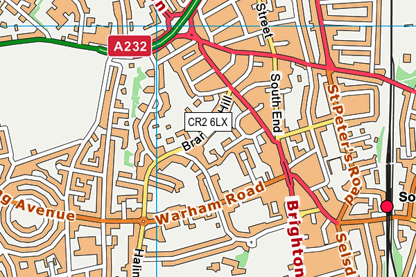 CR2 6LX map - OS VectorMap District (Ordnance Survey)