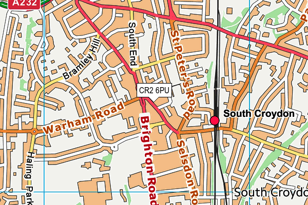 CR2 6PU map - OS VectorMap District (Ordnance Survey)