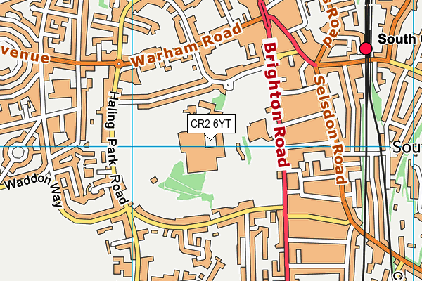CR2 6YT map - OS VectorMap District (Ordnance Survey)