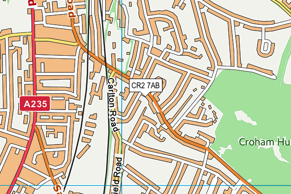 CR2 7AB map - OS VectorMap District (Ordnance Survey)