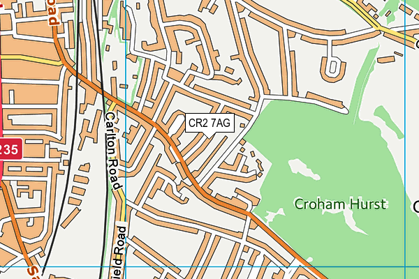 CR2 7AG map - OS VectorMap District (Ordnance Survey)