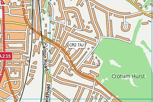 CR2 7AJ map - OS VectorMap District (Ordnance Survey)
