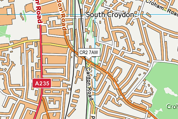 CR2 7AW map - OS VectorMap District (Ordnance Survey)