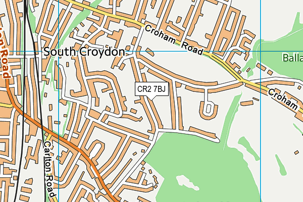 CR2 7BJ map - OS VectorMap District (Ordnance Survey)