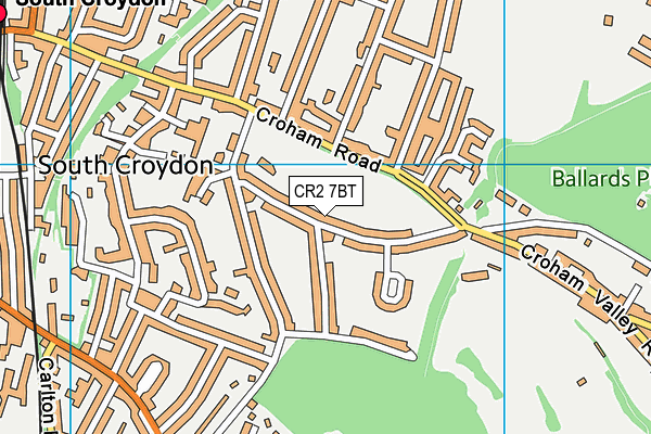 CR2 7BT map - OS VectorMap District (Ordnance Survey)