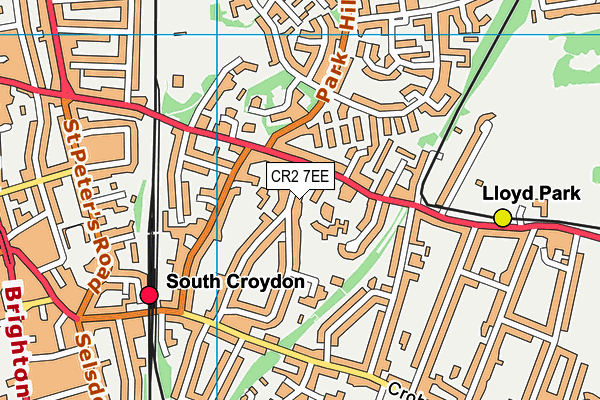 CR2 7EE map - OS VectorMap District (Ordnance Survey)