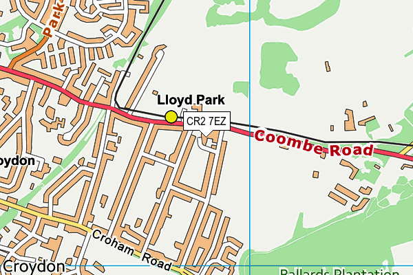 Lloyd Park map (CR2 7EZ) - OS VectorMap District (Ordnance Survey)