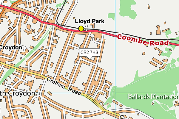 CR2 7HS map - OS VectorMap District (Ordnance Survey)