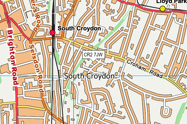 CR2 7JW map - OS VectorMap District (Ordnance Survey)