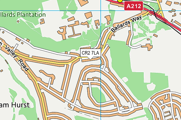 CR2 7LA map - OS VectorMap District (Ordnance Survey)