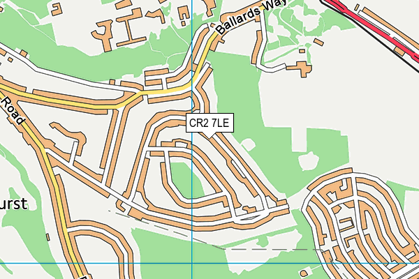 CR2 7LE map - OS VectorMap District (Ordnance Survey)