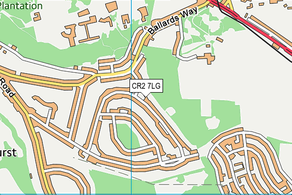 CR2 7LG map - OS VectorMap District (Ordnance Survey)