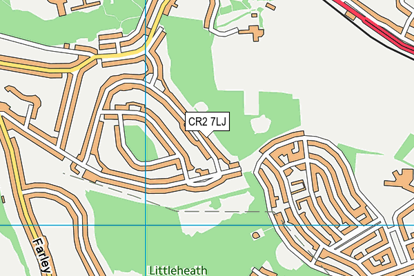 CR2 7LJ map - OS VectorMap District (Ordnance Survey)