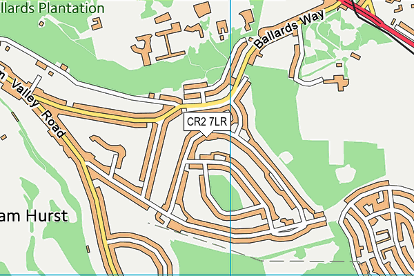 CR2 7LR map - OS VectorMap District (Ordnance Survey)