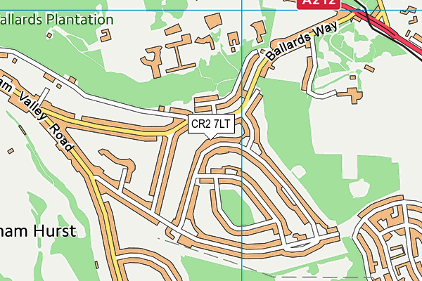 CR2 7LT map - OS VectorMap District (Ordnance Survey)