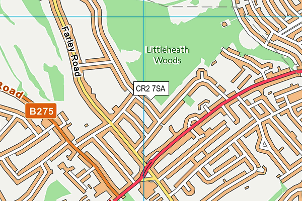 CR2 7SA map - OS VectorMap District (Ordnance Survey)