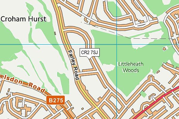 CR2 7SJ map - OS VectorMap District (Ordnance Survey)