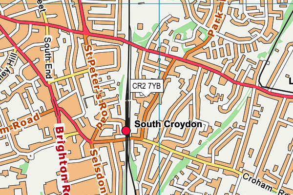 CR2 7YB map - OS VectorMap District (Ordnance Survey)