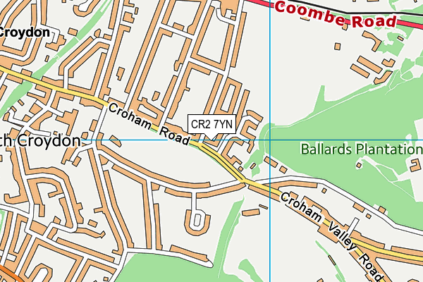 CR2 7YN map - OS VectorMap District (Ordnance Survey)