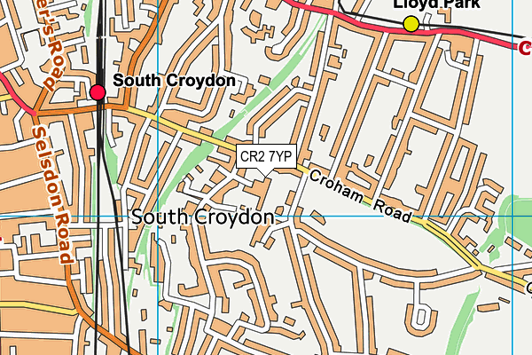 CR2 7YP map - OS VectorMap District (Ordnance Survey)