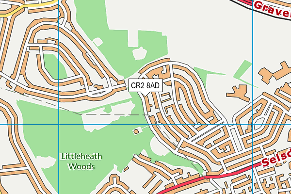 CR2 8AD map - OS VectorMap District (Ordnance Survey)