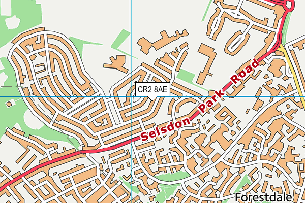 CR2 8AE map - OS VectorMap District (Ordnance Survey)