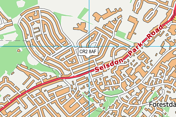 CR2 8AF map - OS VectorMap District (Ordnance Survey)