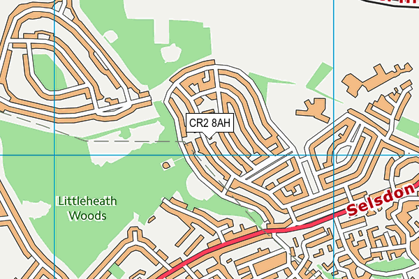 CR2 8AH map - OS VectorMap District (Ordnance Survey)